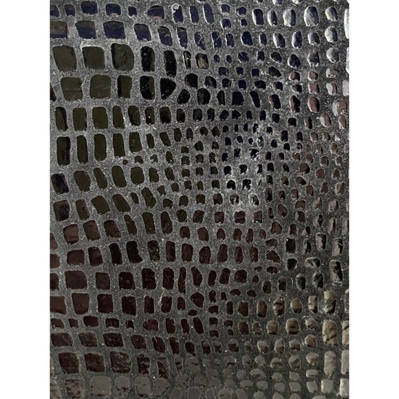 Vintage Costa Blanca Reptile Print Leather Clutch‎ Bag Black Crossbody Metal EUC - Picture 5 of 12